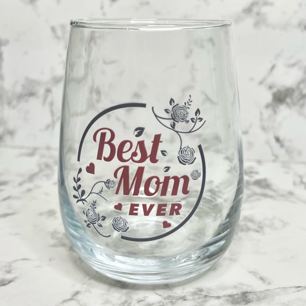 New in box! Best mom stemless wine glass